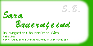 sara bauernfeind business card